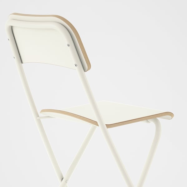 FRANKLIN - FRANKLIN Bar stool with backrest, foldable, counter height white/white, 63 cm