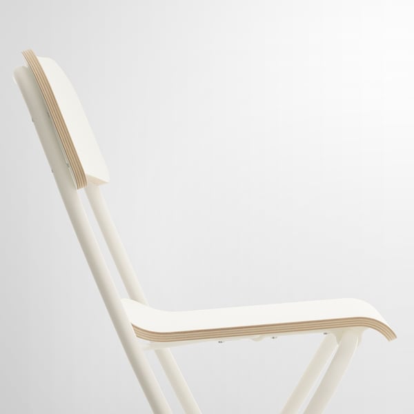 FRANKLIN - FRANKLIN Bar stool with backrest, foldable, counter height white/white, 63 cm