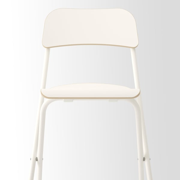 FRANKLIN - FRANKLIN Bar stool with backrest, foldable, counter height white/white, 63 cm