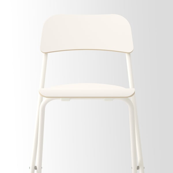 FRANKLIN - FRANKLIN Bar stool with backrest, foldable, white/white, 74 cm