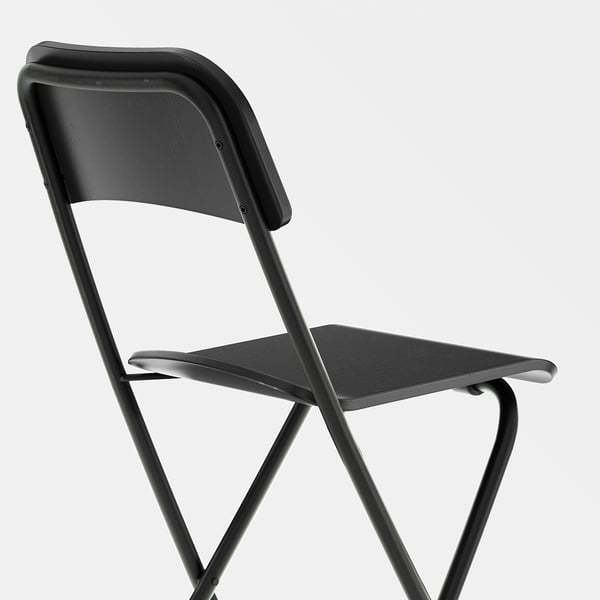FRANKLIN - Bar stool with backrest, foldable, black/black, 63 cm