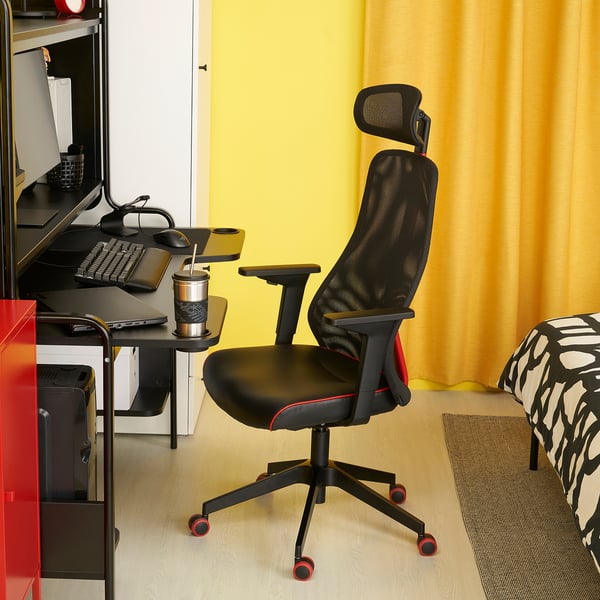 FREDDE / MATCHSPEL gaming desk and chair, black, 54x132x74 cm