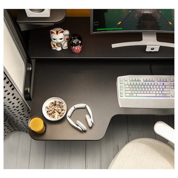 Ikea FREDDE - Gaming desk, black, 140/185x74x146 cm