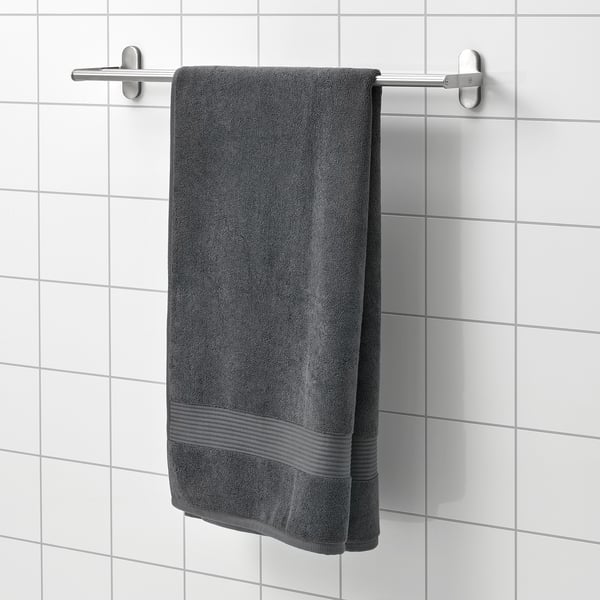 FREDRIKSJÖN - FREDRIKSJÖN Bath towel, dark grey, 70x140 cm