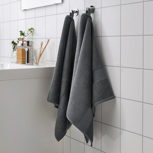 FREDRIKSJÖN - FREDRIKSJÖN Hand towel, dark grey, 50x100 cm
