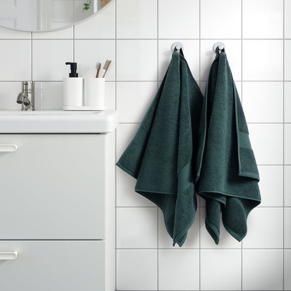 FREDRIKSJÖN - Towel, turquoise-grey,50x100 cm