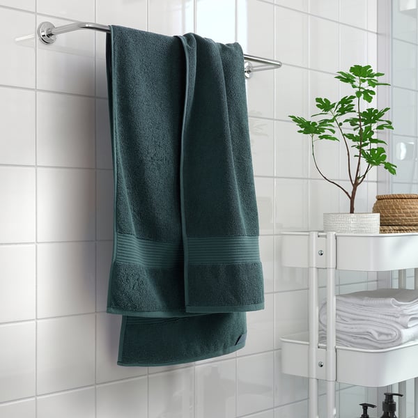 FREDRIKSJÖN - Towel, turquoise-grey,70x140 cm