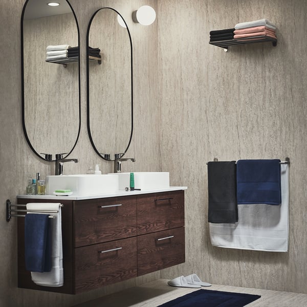 FREDRIKSJÖN guest towel, dark grey, 30x50 cm