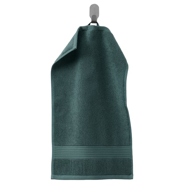 FREDRIKSJÖN - Guest towel, grey-turquoise,30x50 cm