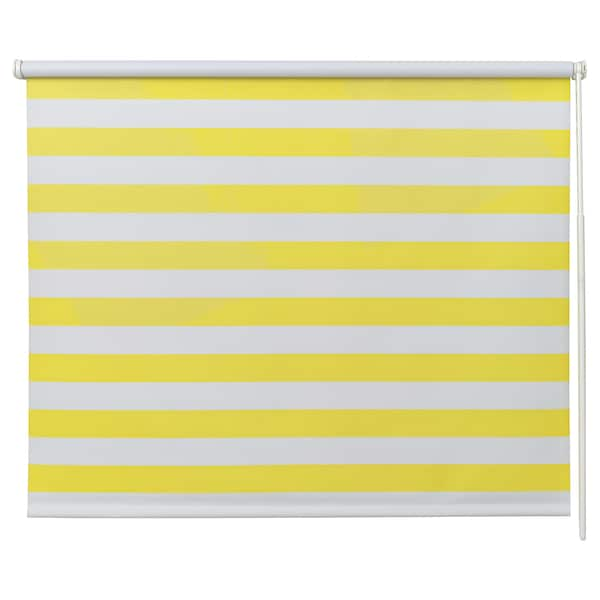 Ikea FRIDANS - Blackout roller blind, white yellow/striped,120x195 cm