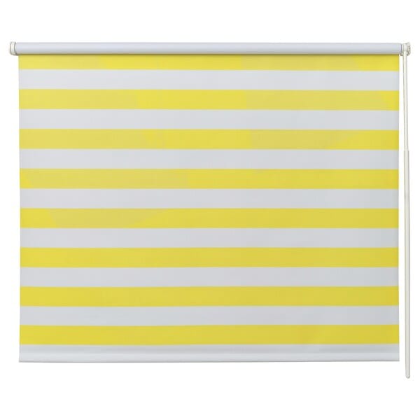 Ikea FRIDANS - Blackout roller blind, white yellow/striped,100x195 cm