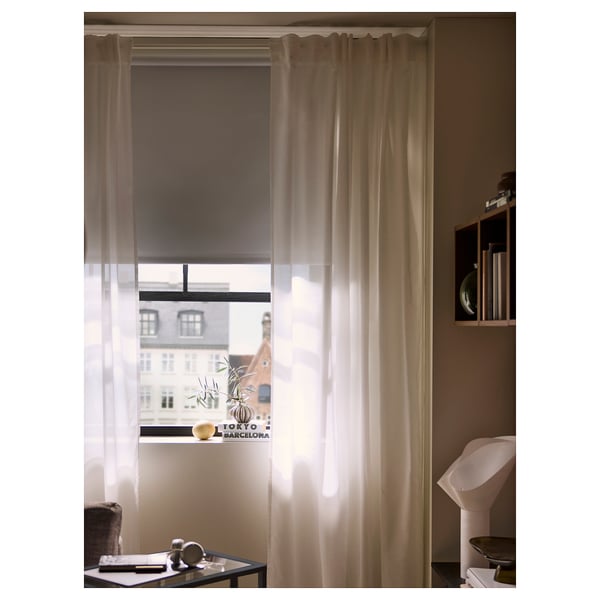 FRIDANS block-out roller blind, white, 140x195 cm