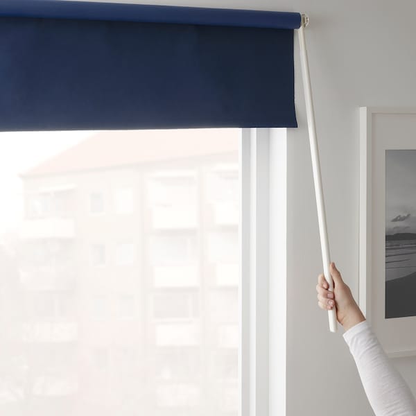 Ikea FRIDANS - Block-out roller blind, blue, 80x195 cm