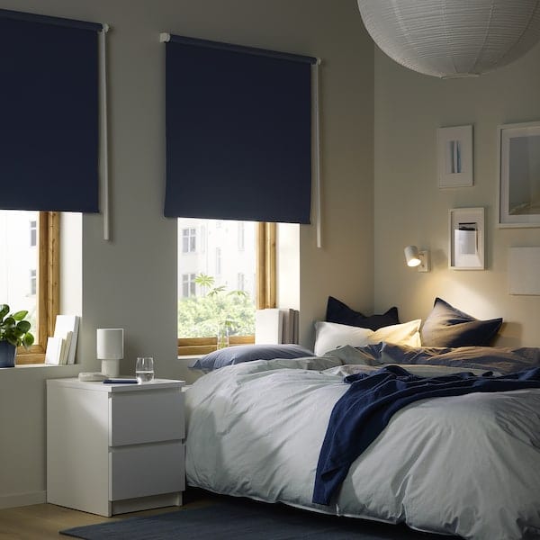 Ikea FRIDANS - Block-out roller blind, blue, 100x195 cm