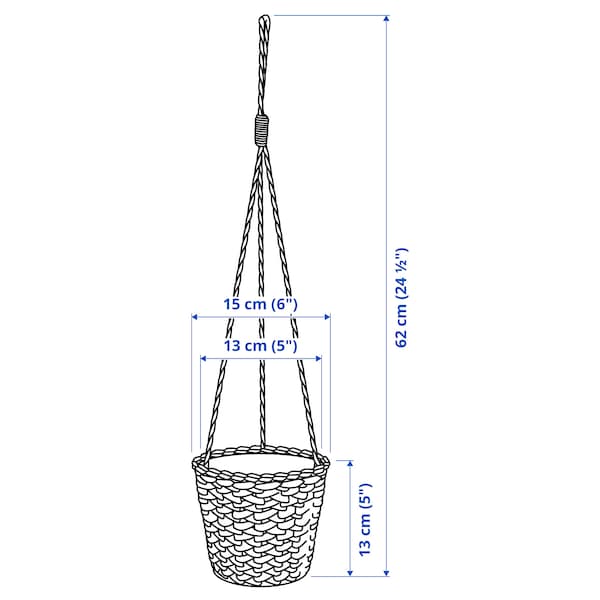 Ikea FRIDFULL - Hanging pot holder, water hyacinth, , 12 cm