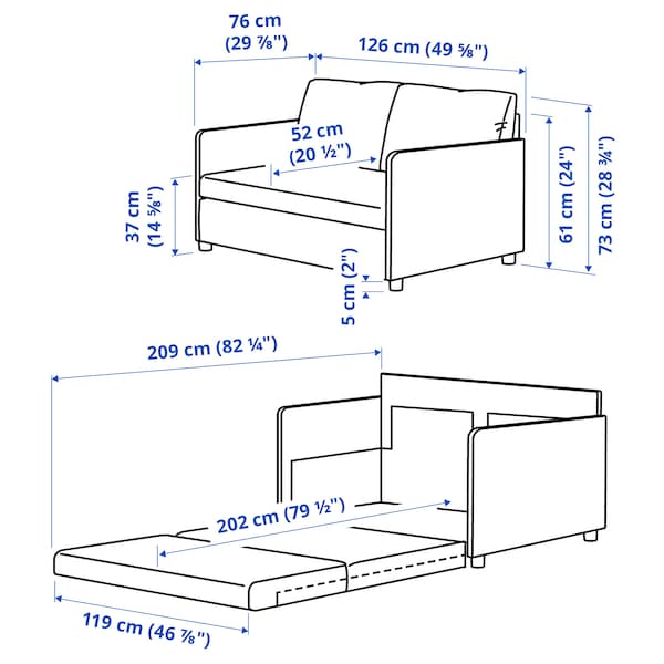 Ikea FRIDHULT - Sofa bed, Knisa light grey,119 cm