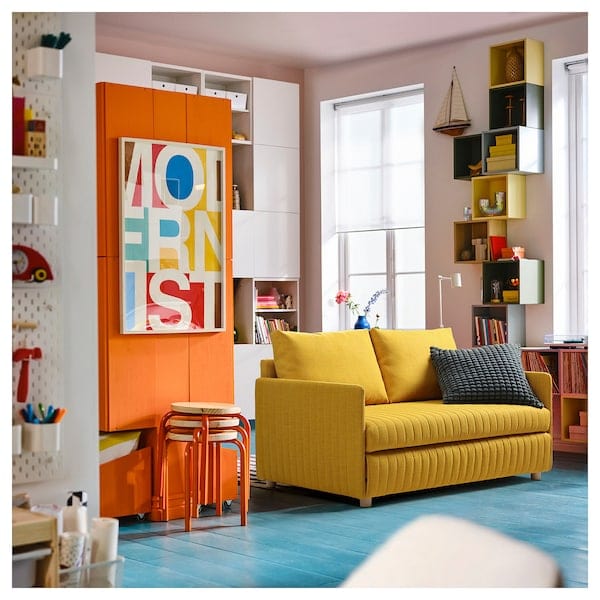 Ikea FRIDHULT - Sofa bed, Skiftebo yellow,119 cm
