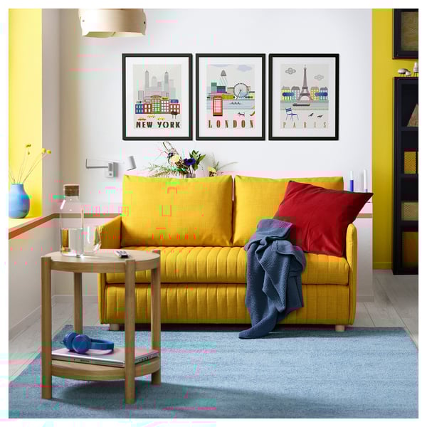 FRIDHULT sofa-bed, Skiftebo yellow, 209x126 cm