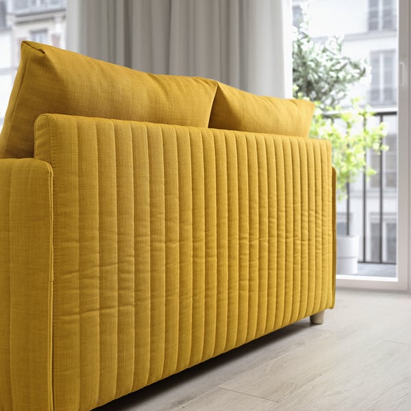 FRIDHULT sofa-bed, Skiftebo yellow, 126x61x76 cm