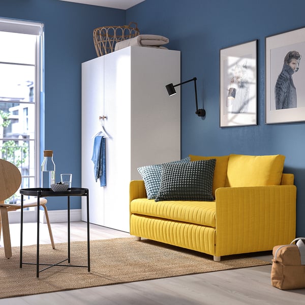 FRIDHULT sofa-bed, Skiftebo yellow, 126x61x76 cm