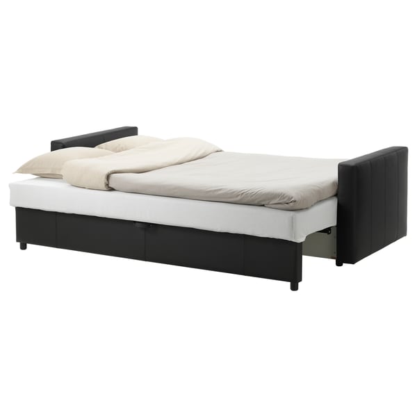 FRIHETEN three-seat sofa-bed, Bomstad black, 199x144 cm