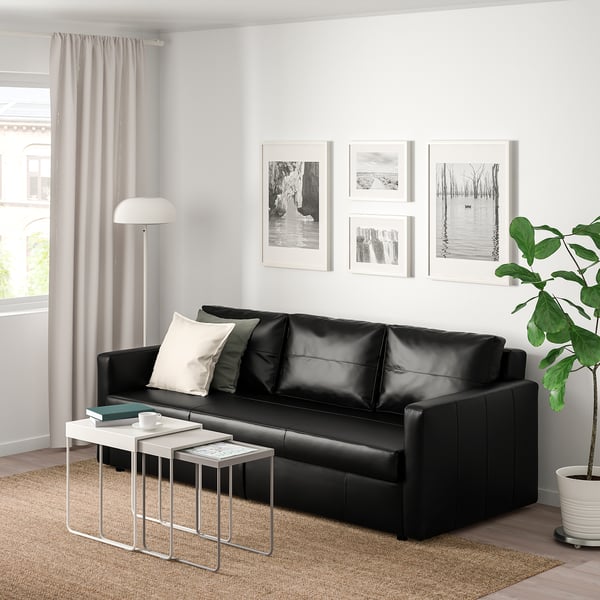 FRIHETEN three-seat sofa-bed, Bomstad black, 225x83x105 cm