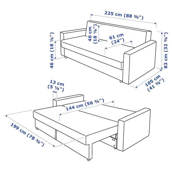 Ikea FRIHETEN - 3-seater sofa bed, Faringe coral