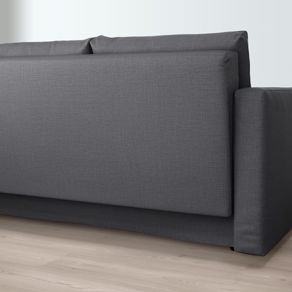 FRIHETEN three-seat sofa-bed, Skiftebo dark grey, 225x83x105 cm