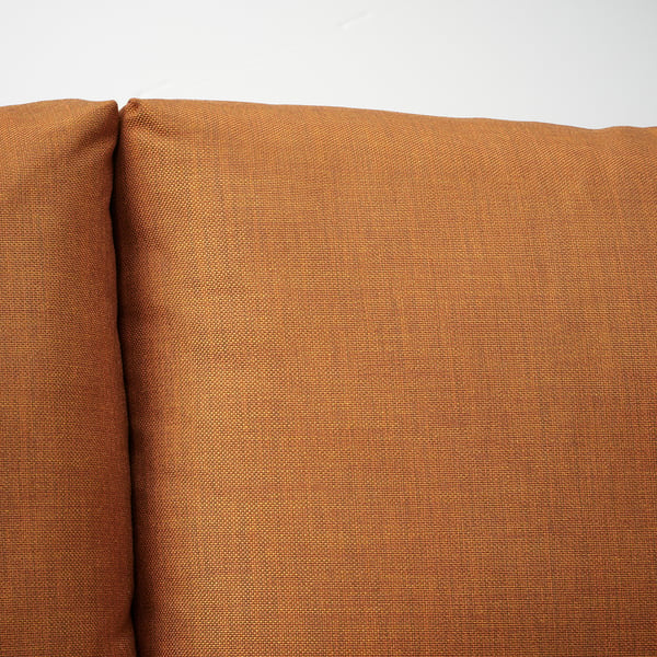 FRIHETEN corner sofa-bed with storage, Faringe brown-orange, 230 cm