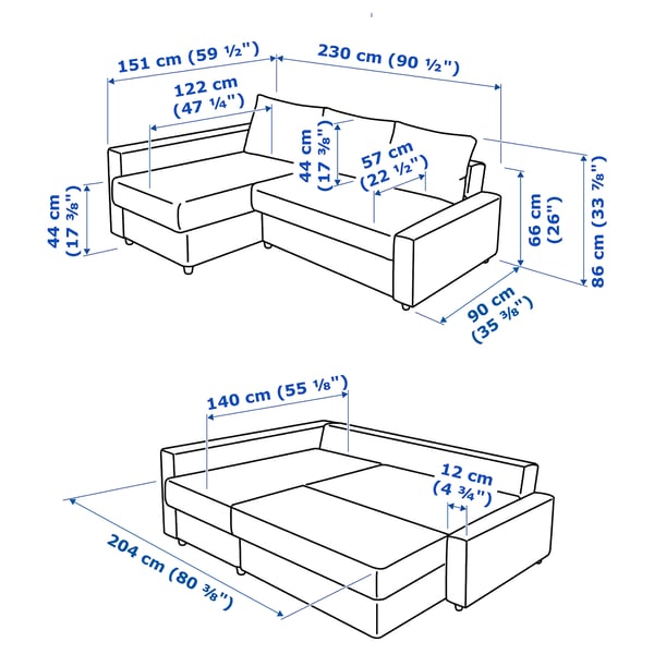 FRIHETEN corner sofa-bed with storage, Faringe light grey, 230 cm