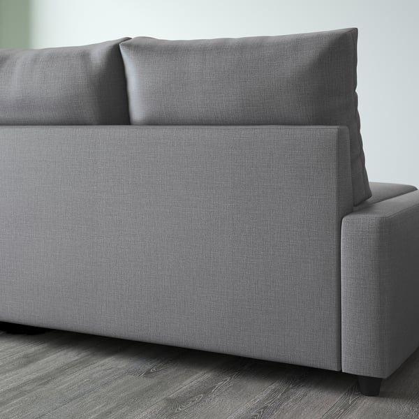 FRIHETEN corner sofa-bed with storage, Skiftebo dark grey, 204x230 cm