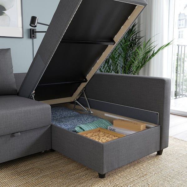 Ikea FRIHETEN Angular bed/container sofa - Dark grey Skiftebo ,