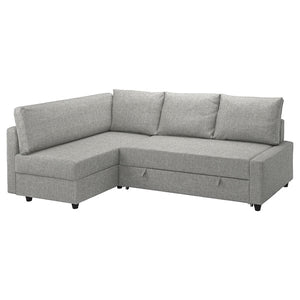 Ikea FRIHETEN / KLAGSHAMN - Corner sofa bed/container, Faringe light gray