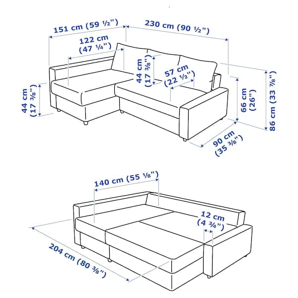 Ikea FRIHETEN / KLAGSHAMN Corner sofa bed / container, Skiftebo dark gray ,