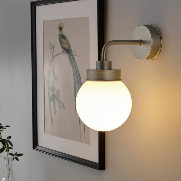 FRIHULT wall lamp, stainless steel colour, 23x26.5 cm