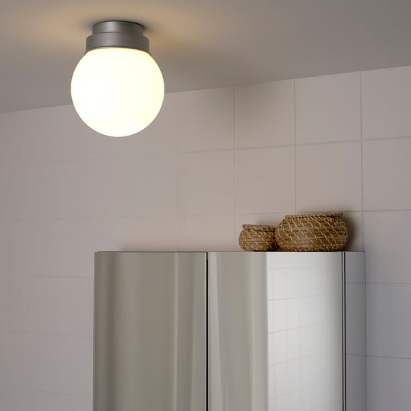 FRIHULT ceiling/wall lamp, stainless steel colour, 16 cm