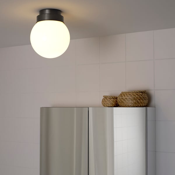 FRIHULT ceiling/wall lamp, black, 16 cm