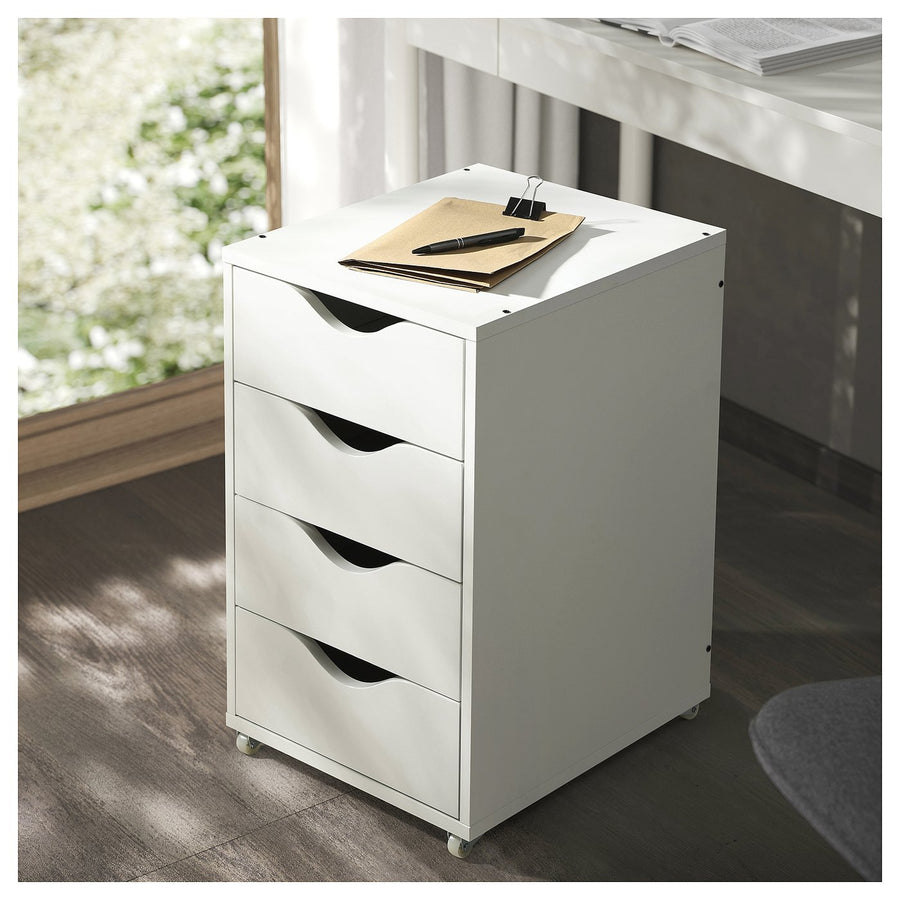 FRIIDROTT drawer unit on castors, white, 35x56x34 cm