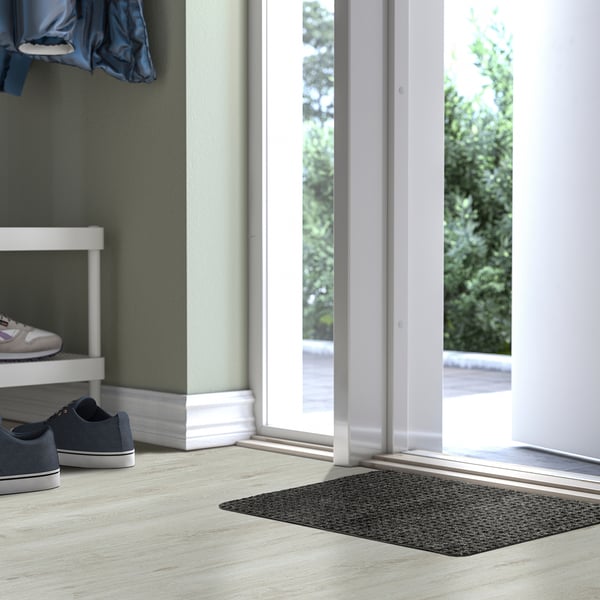 FRIKTION door mat, grey, 38x58 cm