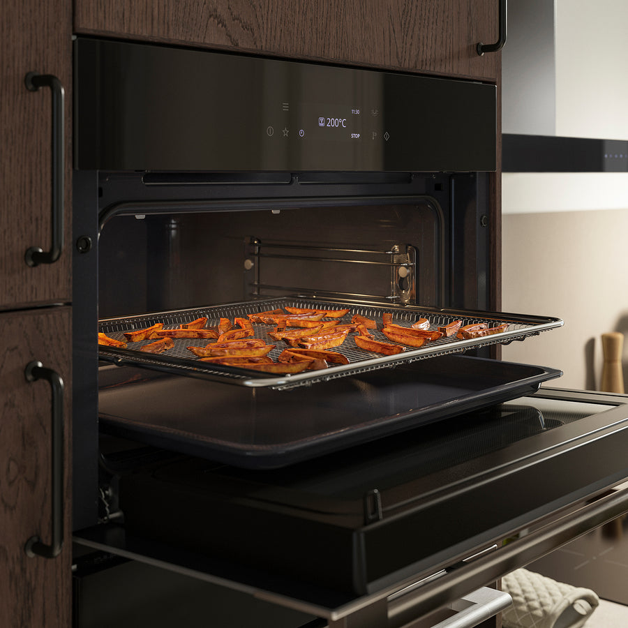 FRILLESBO true fan oven w microwave func, air fry function Grill function/stainless steel colour IKEA 700, 59.4x38.8x54.5 cm