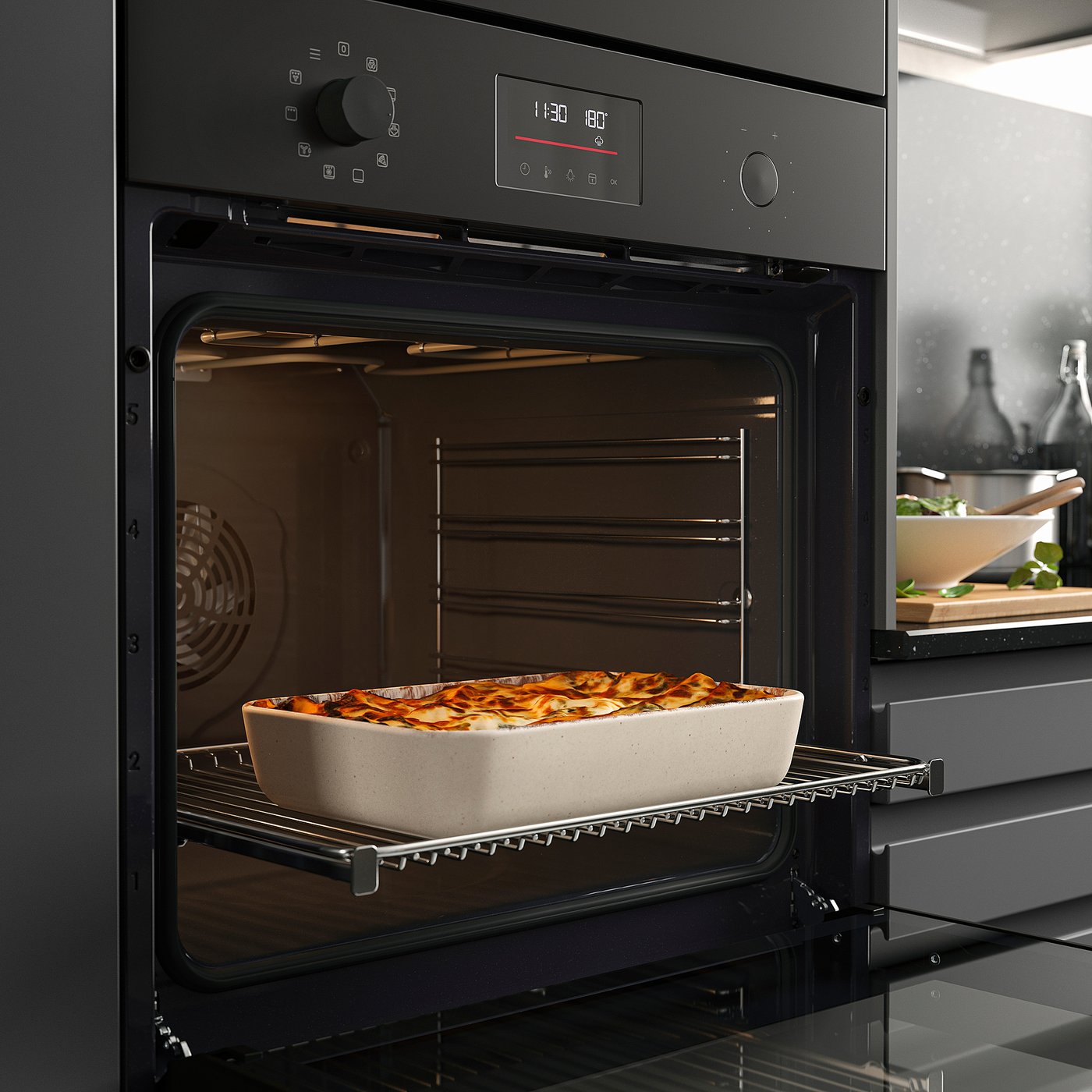 FRILLESBO true fan oven, added steam function bake function/black IKEA 500, 1560 mmx594 mm cm
