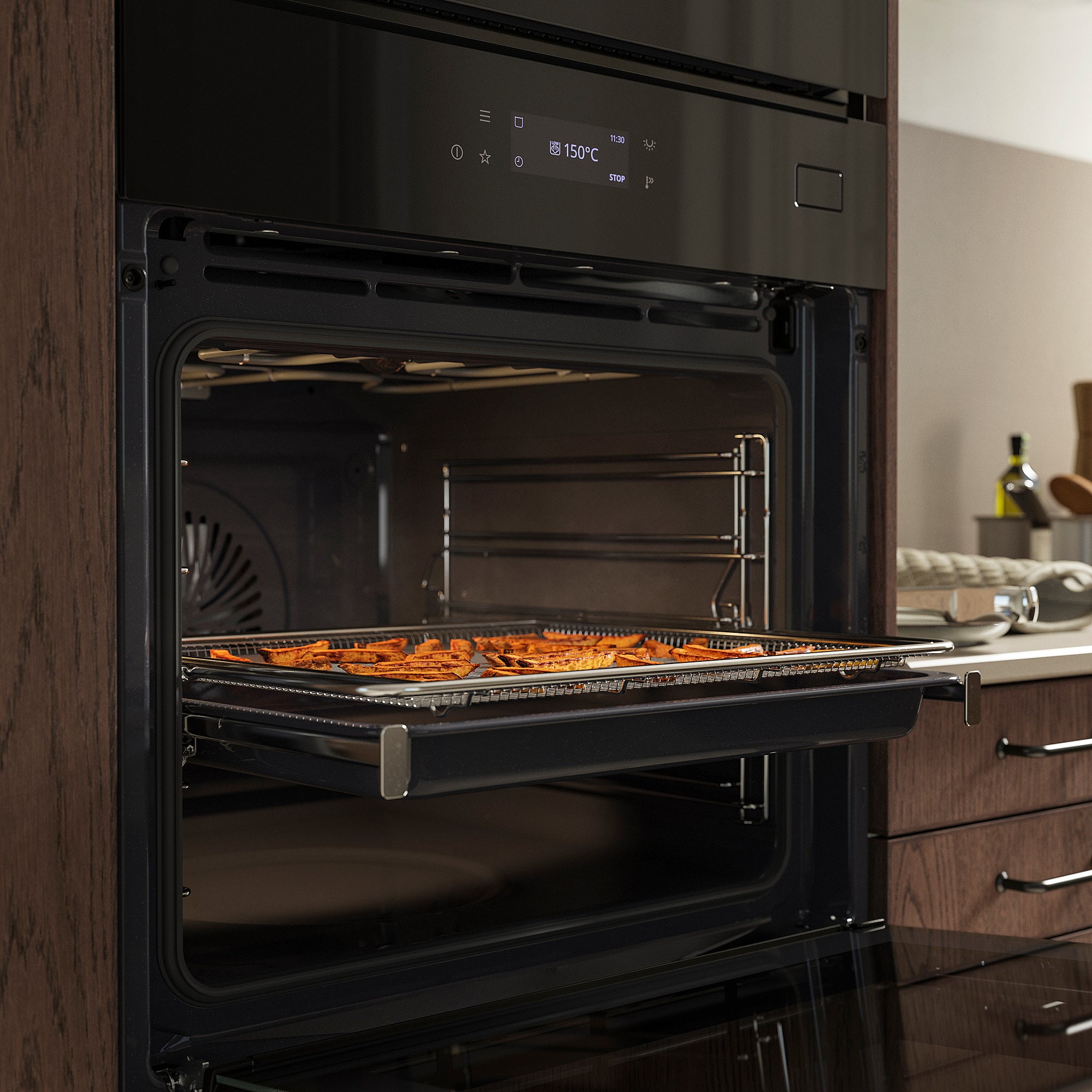 FRILLESBO true fan oven, full steam function air fry function/stainless steel colour IKEA 700, 59.4x59.4x54.6 cm
