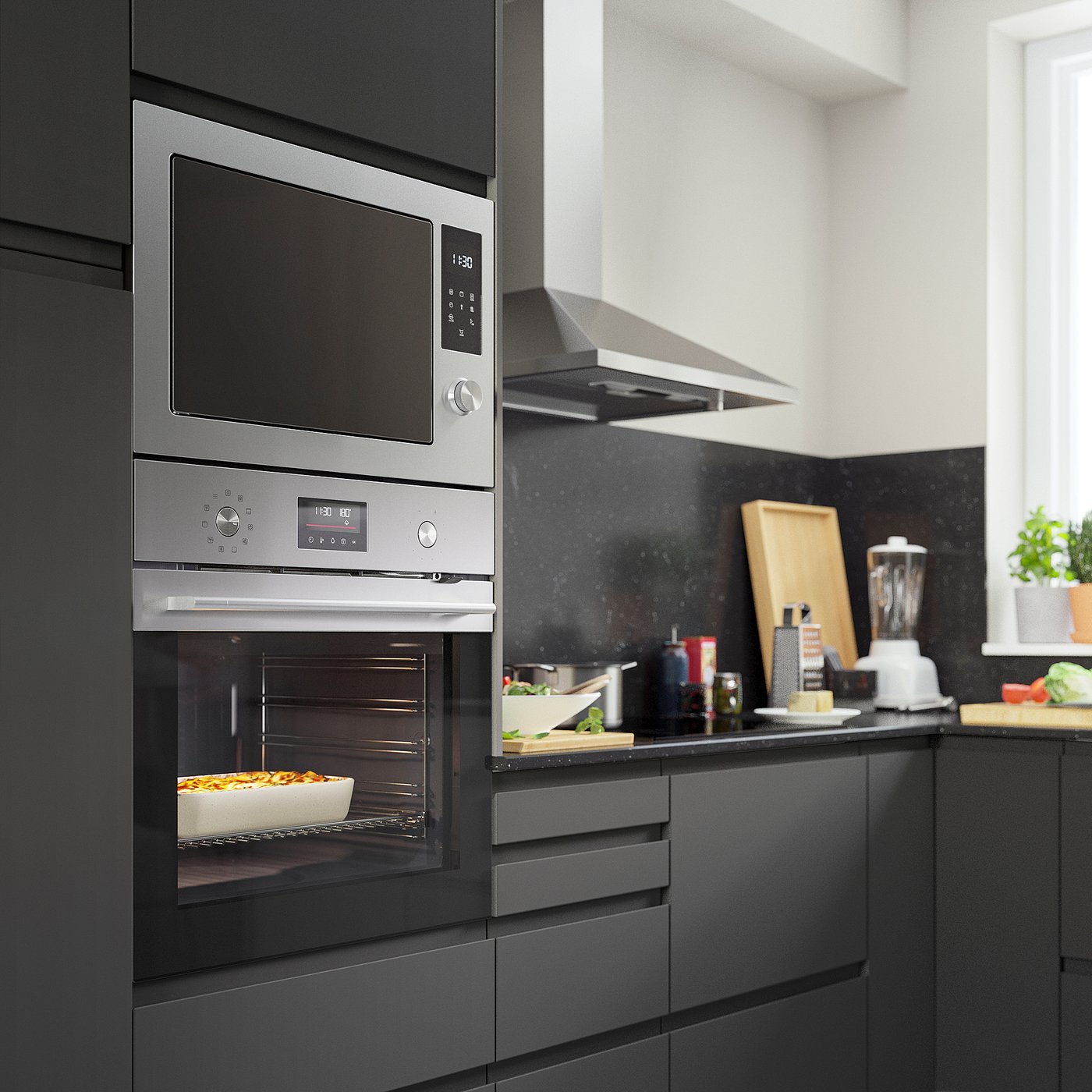 FRILLESBO true fan oven, pyrolytic added steam function/stainless steel colour IKEA 500, 1560 mmx594 mm cm