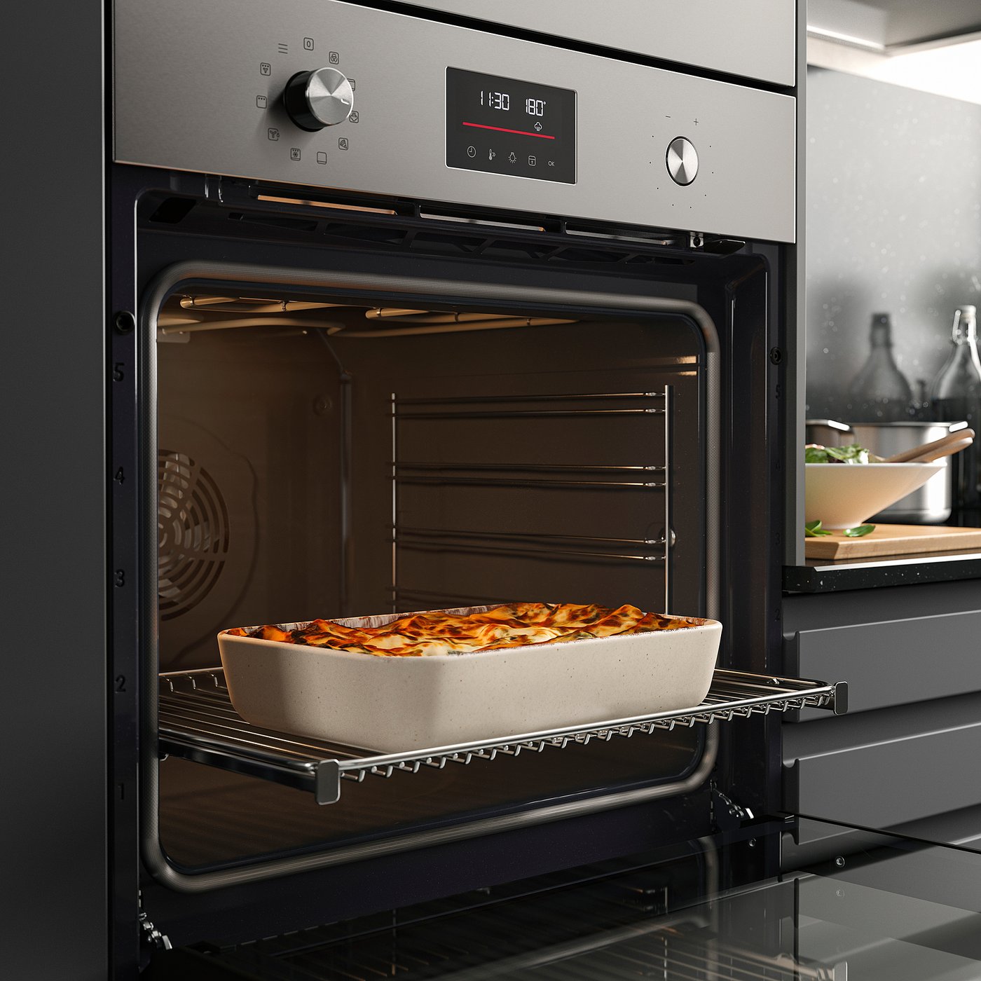 FRILLESBO true fan oven, pyrolytic added steam function/stainless steel colour IKEA 500, 1560 mmx594 mm cm