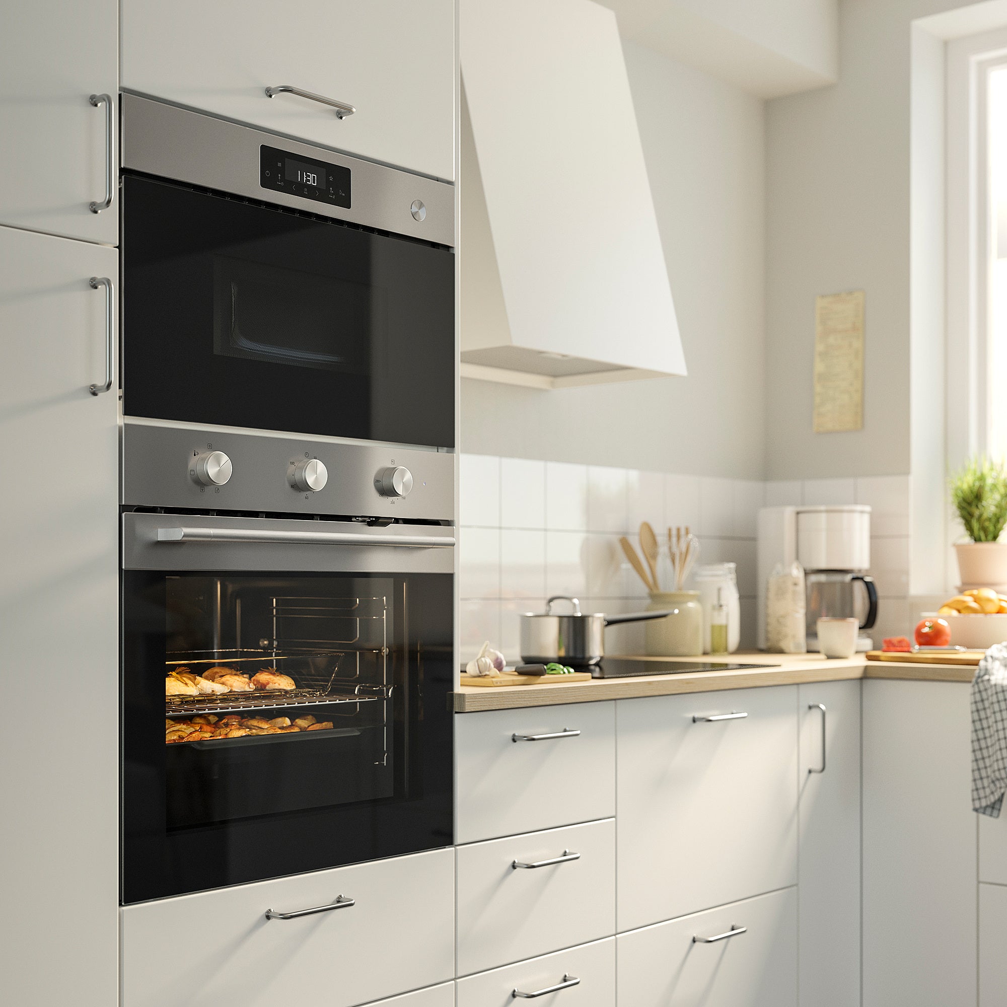 FRILLESBO fan oven, Grill function stainless steel colour/IKEA 300, 59.4x59.5x56.7 cm