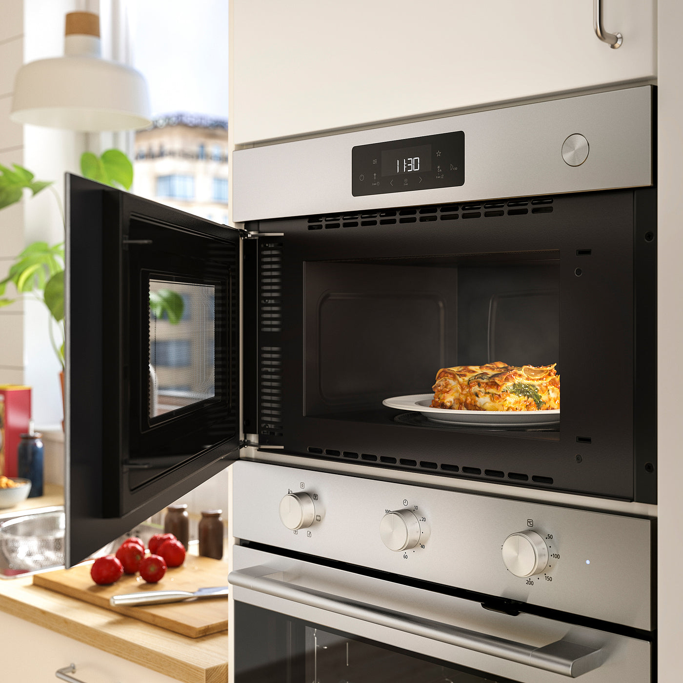 FRILLESBO built-in microwave, IKEA 300 stainless steel colour, 59.5x39.3x31.7 cm