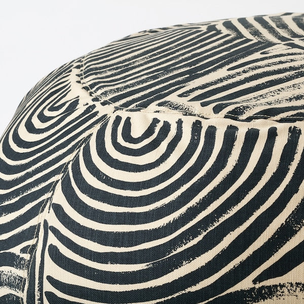 FRÖDD - Floor cushion, black/fantasy,56 cm