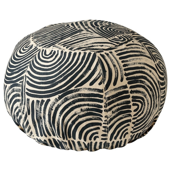 FRÖDD - Floor cushion, black/fantasy,56 cm