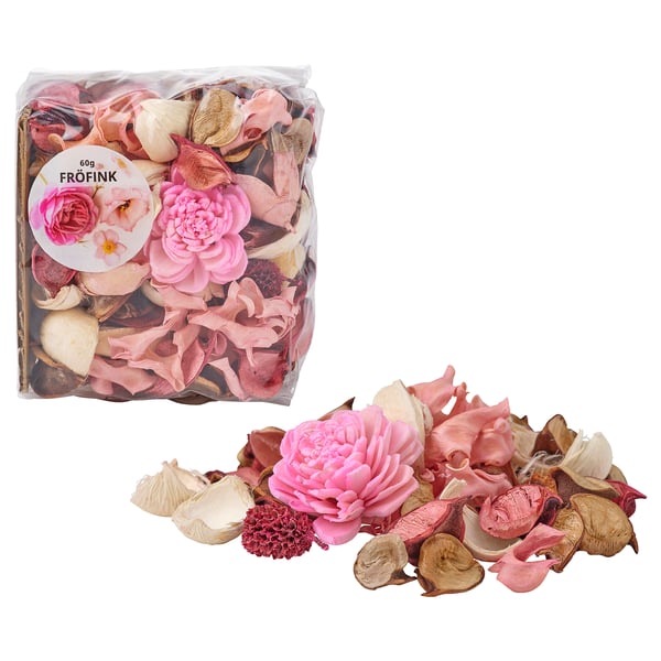 FRÖFINK scented potpourri, rose pink flowers, 60 g