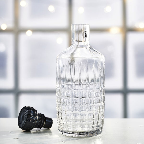 FRÖJDA - Carafe with stopper, clear glass, 1.0 l